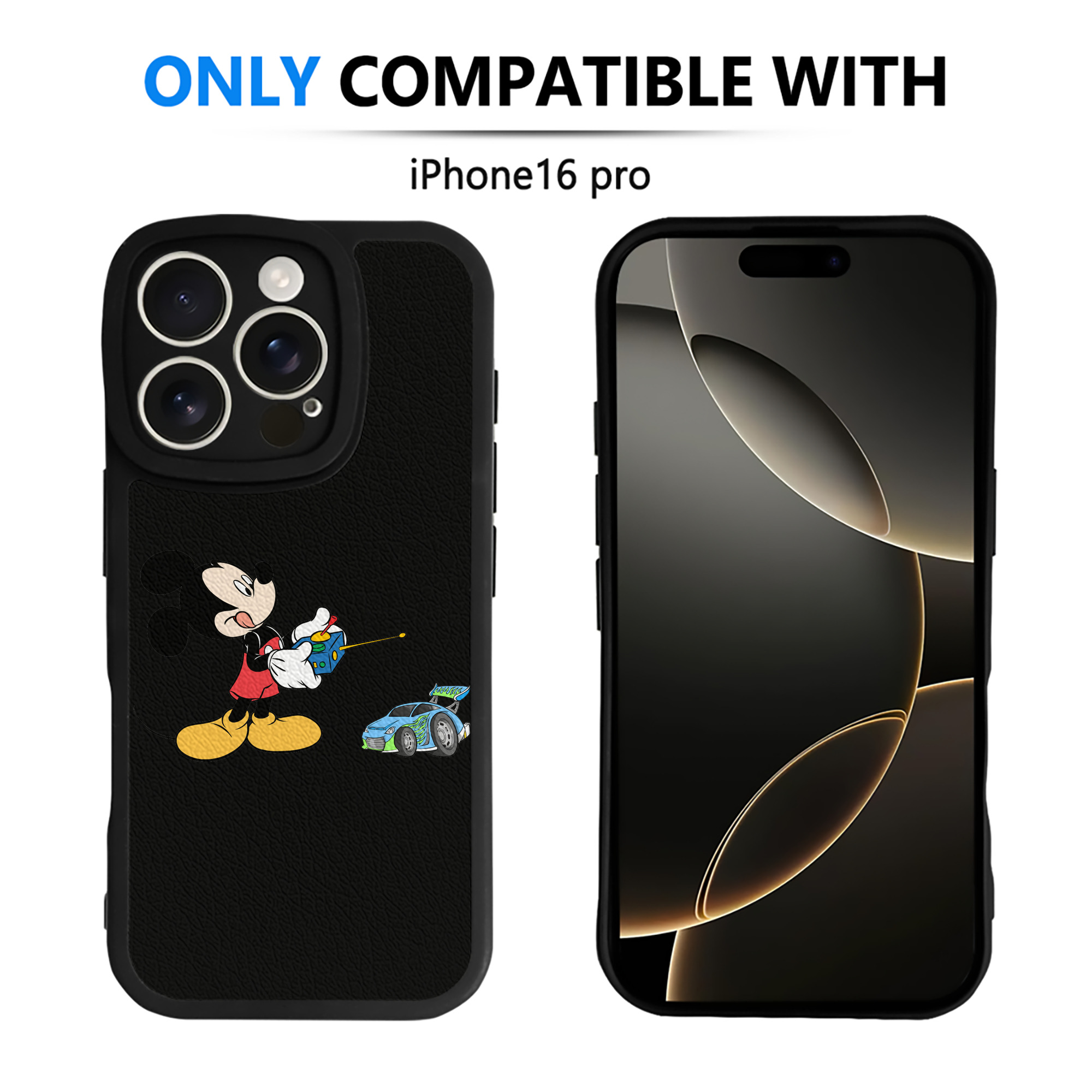 （画像用） ミッキーマウス Mickey Mouse 【iPhone 16シリーズ対応】シリコンスマホケース（レザー調） 材質：シリコン